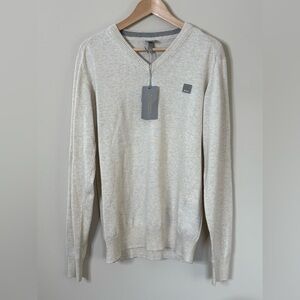 Bench Beige Vneck Sweater Size Large New with Tags